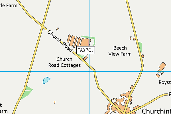 TA3 7QJ map - OS VectorMap District (Ordnance Survey) TA3 7QJ map - OS VectorMap District (Ordnance Survey)
