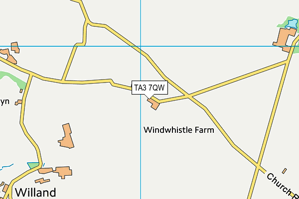 TA3 7QW map - OS VectorMap District (Ordnance Survey) TA3 7QW map - OS VectorMap District (Ordnance Survey)