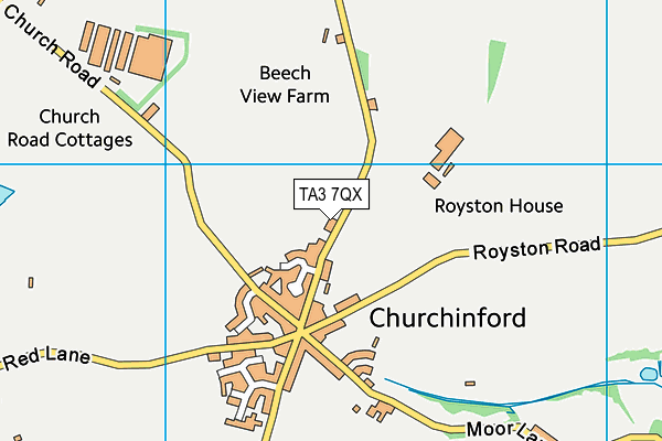 TA3 7QX map - OS VectorMap District (Ordnance Survey) TA3 7QX map - OS VectorMap District (Ordnance Survey)