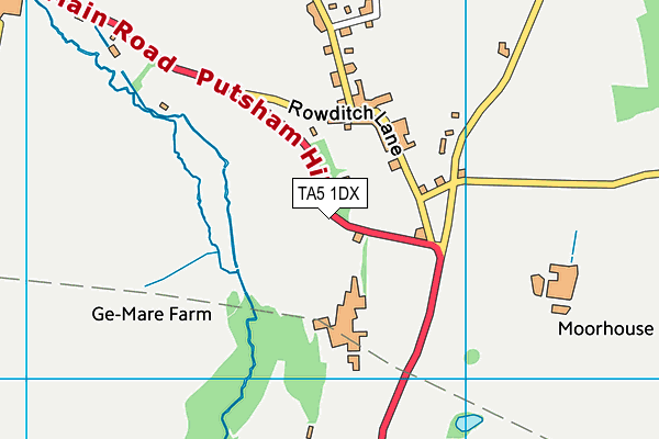 TA5 1DX map - OS VectorMap District (Ordnance Survey) TA5 1DX map - OS VectorMap District (Ordnance Survey)