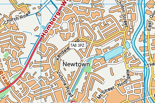 TA6 3PZ map - OS VectorMap District (Ordnance Survey)