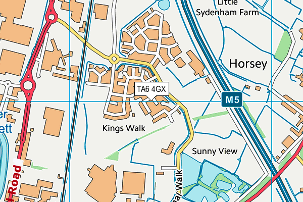 TA6 4GX map - OS VectorMap District (Ordnance Survey) TA6 4GX map - OS VectorMap District (Ordnance Survey)