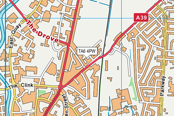 TA6 4PW map - OS VectorMap District (Ordnance Survey) TA6 4PW map - OS VectorMap District (Ordnance Survey)