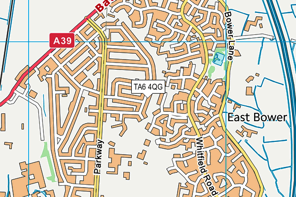 TA6 4QG map - OS VectorMap District (Ordnance Survey) TA6 4QG map - OS VectorMap District (Ordnance Survey)
