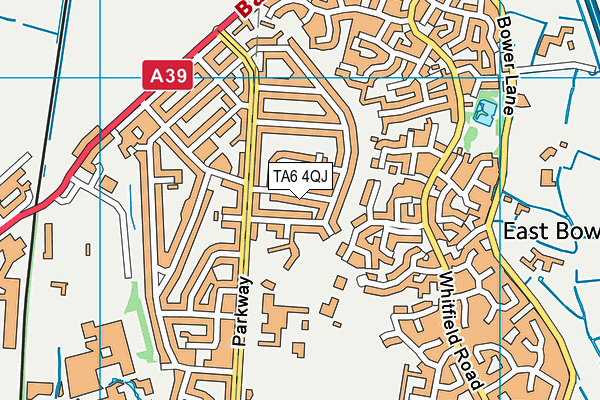 TA6 4QJ map - OS VectorMap District (Ordnance Survey) TA6 4QJ map - OS VectorMap District (Ordnance Survey)