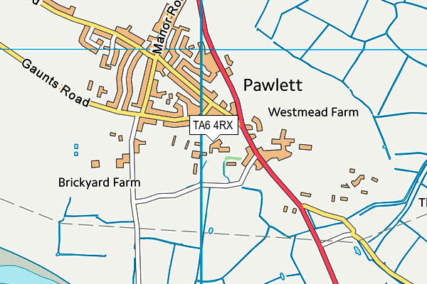 TA6 4RX map - OS VectorMap District (Ordnance Survey) TA6 4RX map - OS VectorMap District (Ordnance Survey)