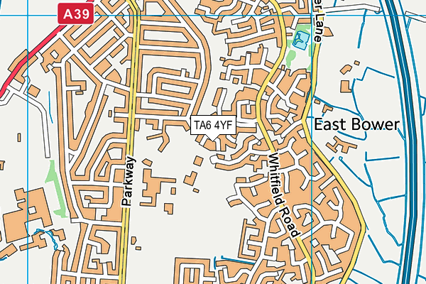 TA6 4YF map - OS VectorMap District (Ordnance Survey) TA6 4YF map - OS VectorMap District (Ordnance Survey)
