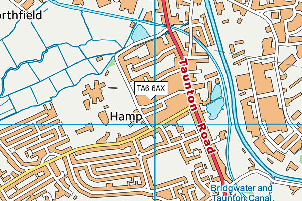 TA6 6AX map - OS VectorMap District (Ordnance Survey) TA6 6AX map - OS VectorMap District (Ordnance Survey)