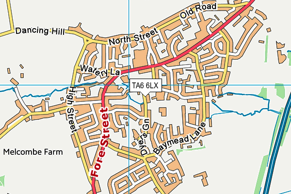 TA6 6LX map - OS VectorMap District (Ordnance Survey) TA6 6LX map - OS VectorMap District (Ordnance Survey)