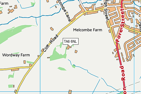 TA6 6NL map - OS VectorMap District (Ordnance Survey) TA6 6NL map - OS VectorMap District (Ordnance Survey)