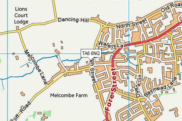 TA6 6NQ map - OS VectorMap District (Ordnance Survey) TA6 6NQ map - OS VectorMap District (Ordnance Survey)