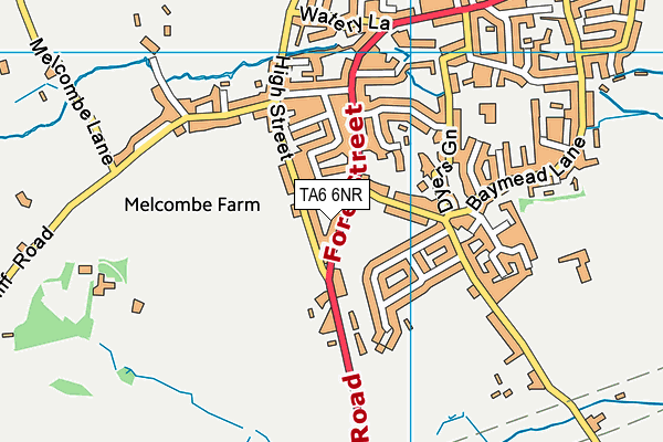 TA6 6NR map - OS VectorMap District (Ordnance Survey) TA6 6NR map - OS VectorMap District (Ordnance Survey)