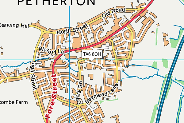TA6 6QH map - OS VectorMap District (Ordnance Survey) TA6 6QH map - OS VectorMap District (Ordnance Survey)