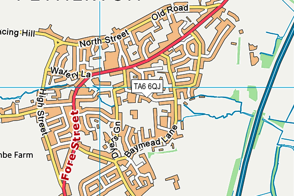 TA6 6QJ map - OS VectorMap District (Ordnance Survey) TA6 6QJ map - OS VectorMap District (Ordnance Survey)