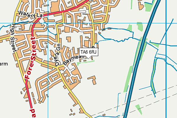 TA6 6RJ map - OS VectorMap District (Ordnance Survey) TA6 6RJ map - OS VectorMap District (Ordnance Survey)