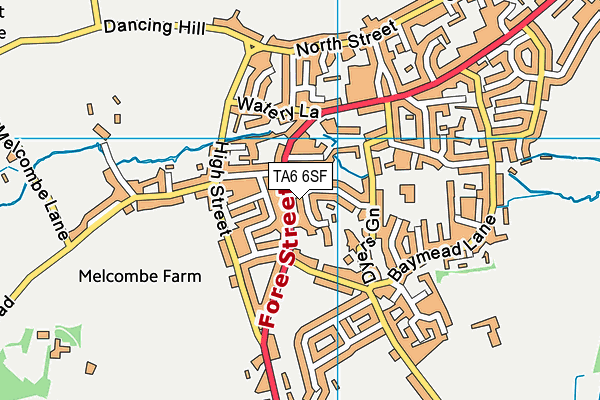 TA6 6SF map - OS VectorMap District (Ordnance Survey) TA6 6SF map - OS VectorMap District (Ordnance Survey)