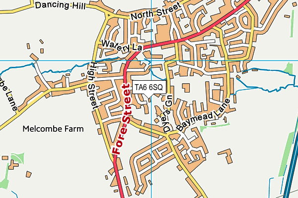 TA6 6SQ map - OS VectorMap District (Ordnance Survey) TA6 6SQ map - OS VectorMap District (Ordnance Survey)