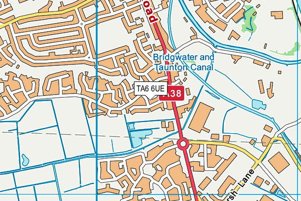 TA6 6UE map - OS VectorMap District (Ordnance Survey) TA6 6UE map - OS VectorMap District (Ordnance Survey)