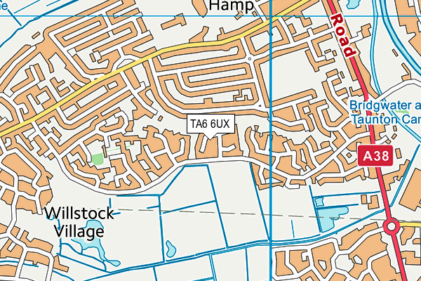 TA6 6UX map - OS VectorMap District (Ordnance Survey) TA6 6UX map - OS VectorMap District (Ordnance Survey)