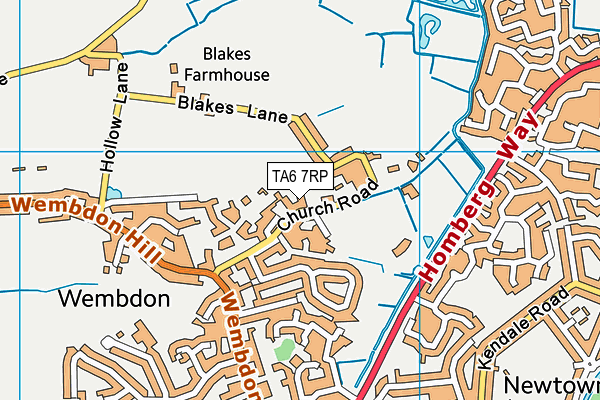 TA6 7RP map - OS VectorMap District (Ordnance Survey) TA6 7RP map - OS VectorMap District (Ordnance Survey)