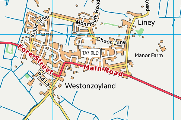 TA7 0LD map - OS VectorMap District (Ordnance Survey) TA7 0LD map - OS VectorMap District (Ordnance Survey)