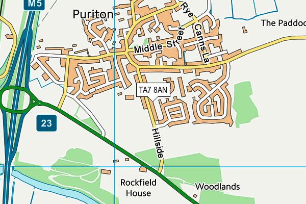 TA7 8AN map - OS VectorMap District (Ordnance Survey) TA7 8AN map - OS VectorMap District (Ordnance Survey)