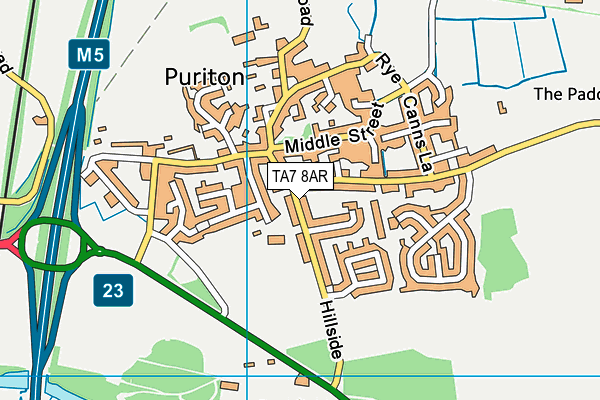 TA7 8AR map - OS VectorMap District (Ordnance Survey) TA7 8AR map - OS VectorMap District (Ordnance Survey)