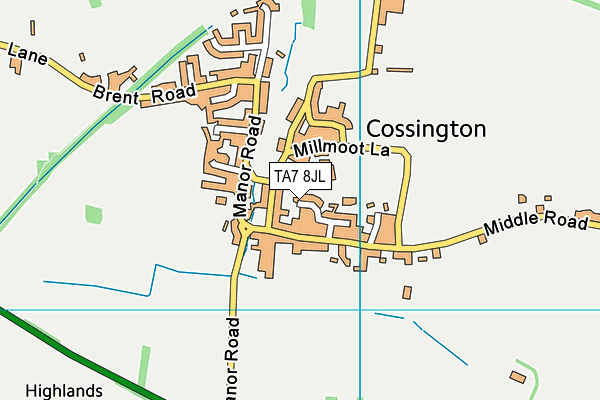 TA7 8JL map - OS VectorMap District (Ordnance Survey) TA7 8JL map - OS VectorMap District (Ordnance Survey)