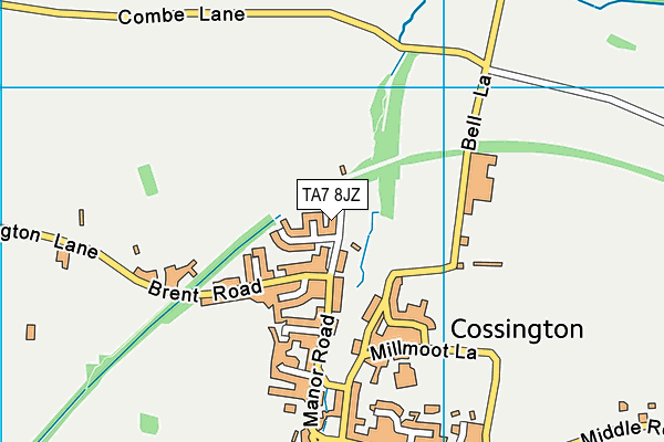 TA7 8JZ map - OS VectorMap District (Ordnance Survey)