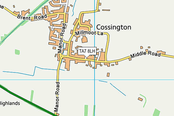 TA7 8LH map - OS VectorMap District (Ordnance Survey) TA7 8LH map - OS VectorMap District (Ordnance Survey)