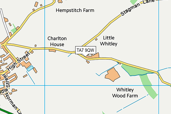 TA7 9QW map - OS VectorMap District (Ordnance Survey) TA7 9QW map - OS VectorMap District (Ordnance Survey)