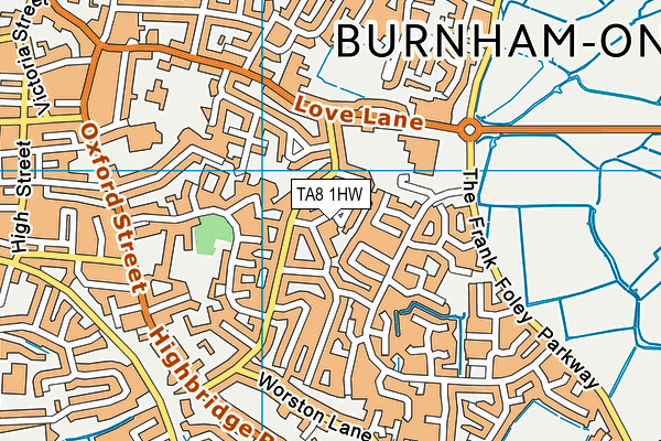 TA8 1HW map - OS VectorMap District (Ordnance Survey) TA8 1HW map - OS VectorMap District (Ordnance Survey)