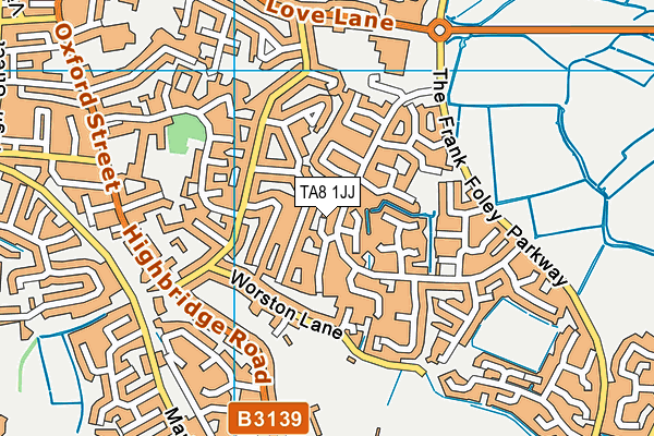 TA8 1JJ map - OS VectorMap District (Ordnance Survey) TA8 1JJ map - OS VectorMap District (Ordnance Survey)