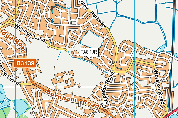 TA8 1JR map - OS VectorMap District (Ordnance Survey) TA8 1JR map - OS VectorMap District (Ordnance Survey)