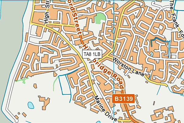TA8 1LB map - OS VectorMap District (Ordnance Survey) TA8 1LB map - OS VectorMap District (Ordnance Survey)
