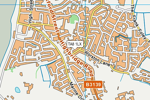 TA8 1LX map - OS VectorMap District (Ordnance Survey) TA8 1LX map - OS VectorMap District (Ordnance Survey)