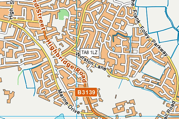TA8 1LZ map - OS VectorMap District (Ordnance Survey) TA8 1LZ map - OS VectorMap District (Ordnance Survey)