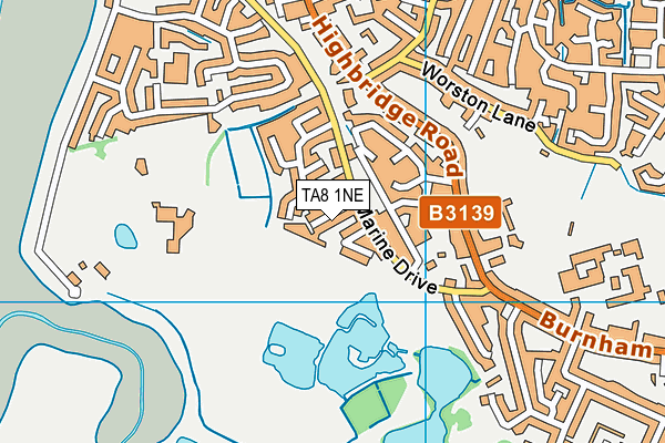 TA8 1NE map - OS VectorMap District (Ordnance Survey) TA8 1NE map - OS VectorMap District (Ordnance Survey)