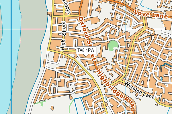 TA8 1PW map - OS VectorMap District (Ordnance Survey) TA8 1PW map - OS VectorMap District (Ordnance Survey)