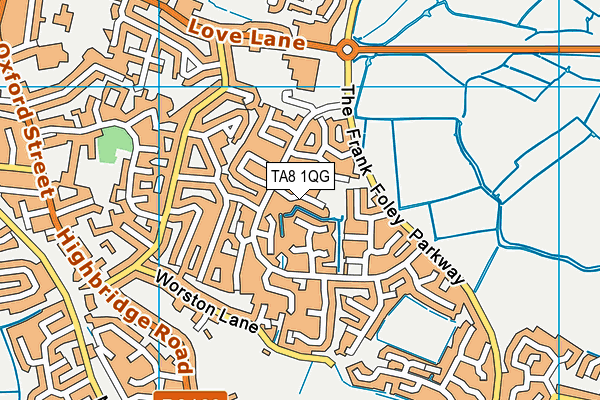 TA8 1QG map - OS VectorMap District (Ordnance Survey) TA8 1QG map - OS VectorMap District (Ordnance Survey)