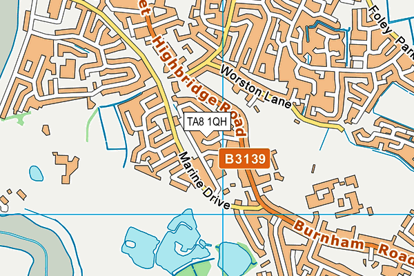 TA8 1QH map - OS VectorMap District (Ordnance Survey) TA8 1QH map - OS VectorMap District (Ordnance Survey)