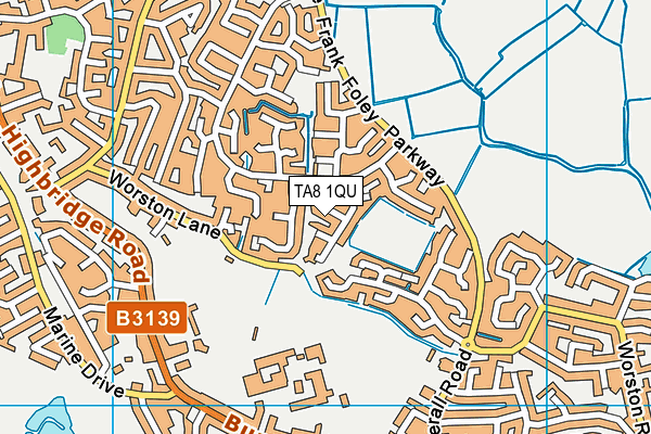 TA8 1QU map - OS VectorMap District (Ordnance Survey) TA8 1QU map - OS VectorMap District (Ordnance Survey)