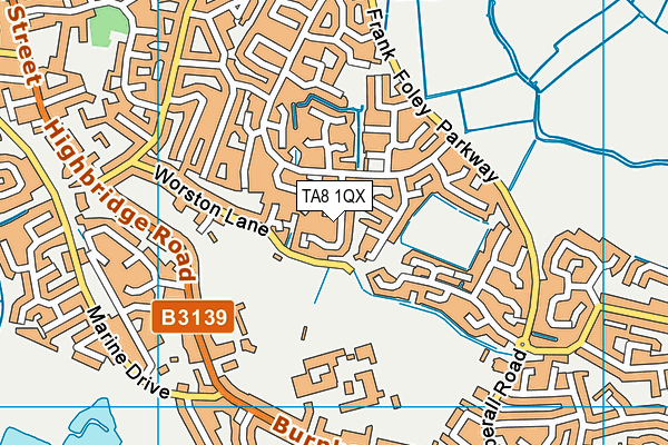 TA8 1QX map - OS VectorMap District (Ordnance Survey)