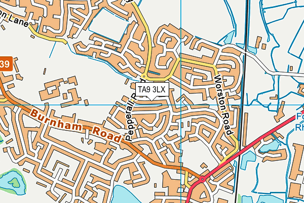 TA9 3LX map - OS VectorMap District (Ordnance Survey)