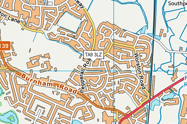 TA9 3LZ map - OS VectorMap District (Ordnance Survey) TA9 3LZ map - OS VectorMap District (Ordnance Survey)