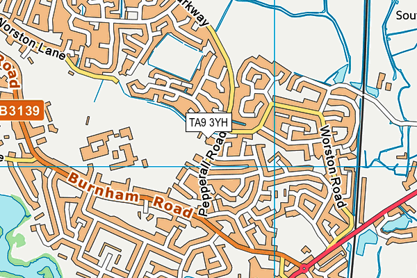 TA9 3YH map - OS VectorMap District (Ordnance Survey) TA9 3YH map - OS VectorMap District (Ordnance Survey)