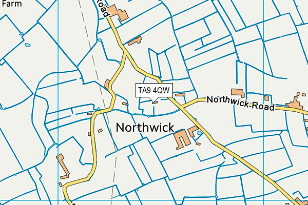 TA9 4QW map - OS VectorMap District (Ordnance Survey) TA9 4QW map - OS VectorMap District (Ordnance Survey)