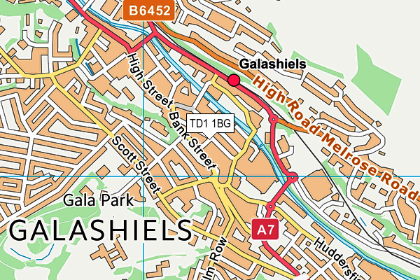 TD1 1BG map - OS VectorMap District (Ordnance Survey) TD1 1BG map - OS VectorMap District (Ordnance Survey)