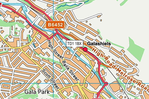 TD1 1BX map - OS VectorMap District (Ordnance Survey) TD1 1BX map - OS VectorMap District (Ordnance Survey)