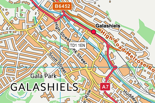 TD1 1EN map - OS VectorMap District (Ordnance Survey)